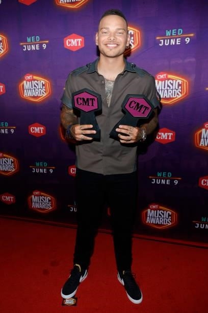 Kane Brown wins Male Video and Collaborative Video of the Year for the 2021 CMT Music Awards at Bridgestone Arena on June 09, 2021 in Nashville,...