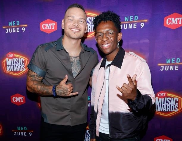 Kane Brown and Breland attend the 2021 CMT Music Awards at Bridgestone Arena on June 09, 2021 in Nashville, Tennessee.