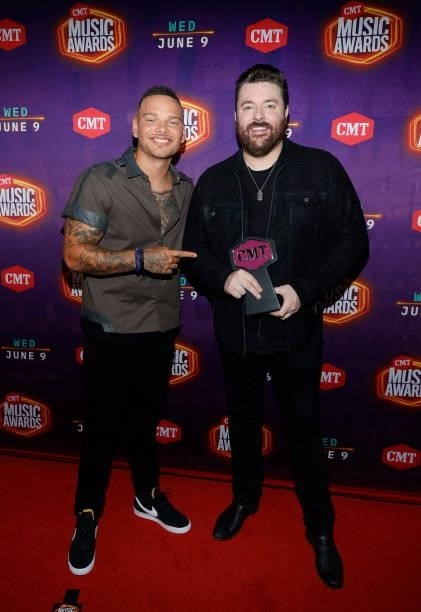 Kane Brown and Chris Young win Collaborative Video of the Year for the 2021 CMT Music Awards at Bridgestone Arena on June 09, 2021 in Nashville,...