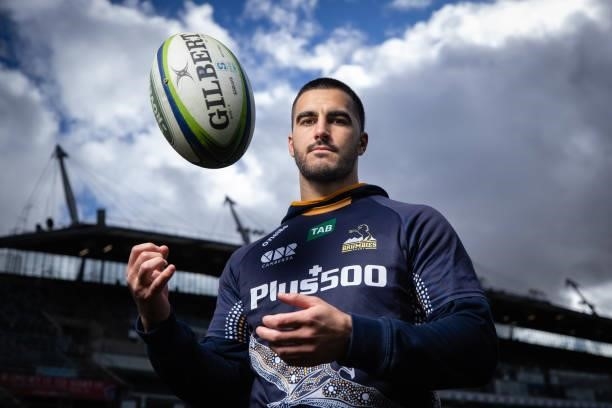 Tom Wright poses for a portrait during an ACT Brumbies Super Rugby Trans-Tasman captain's run at GIO Stadium on June 10, 2021 in Canberra, Australia.