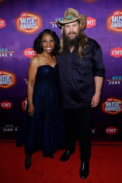 Gladys Knight and Chris Stapleton attend the 2021 CMT Music Awards at Bridgestone Arena on June 09, 2021 in Nashville, Tennessee.