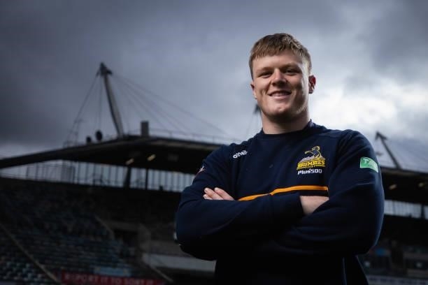 Billy Pollard poses for a portrait during an ACT Brumbies Super Rugby Trans-Tasman captain's run at GIO Stadium on June 10, 2021 in Canberra,...