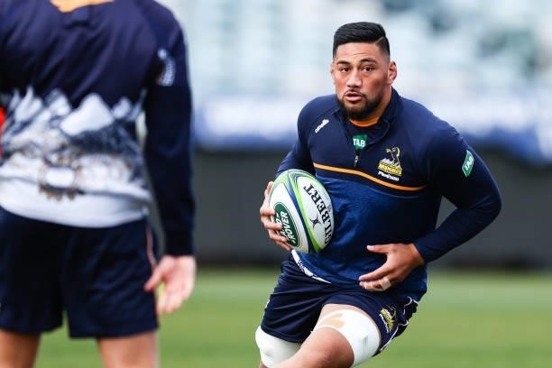 Henry Stowers is pictured during an ACT Brumbies Super Rugby Trans-Tasman captain's run at GIO Stadium on June 10, 2021 in Canberra, Australia.