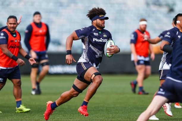 Rob Valetini is pictured during an ACT Brumbies Super Rugby Trans-Tasman captain's run at GIO Stadium on June 10, 2021 in Canberra, Australia.