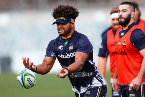 Rob Valetini is pictured during an ACT Brumbies Super Rugby Trans-Tasman captain's run at GIO Stadium on June 10, 2021 in Canberra, Australia.