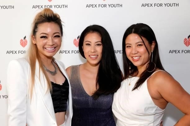 Calista Wu, Nicki Sun and Emily Tan attend the APEX for Youth 29th annual Inspiration Awards on June 09, 2021 in Beverly Hills, California.