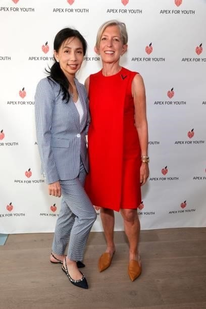 Elizabeth An and Nina Kaminer attend the APEX for Youth 29th annual Inspiration Awards on June 09, 2021 in Beverly Hills, California.