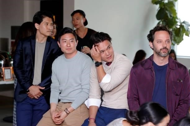 Kane Lieu, Andrew Ge, John Harlan Kim and Nick Kroll attend the APEX for Youth 29th annual Inspiration Awards on June 09, 2021 in Beverly Hills,...