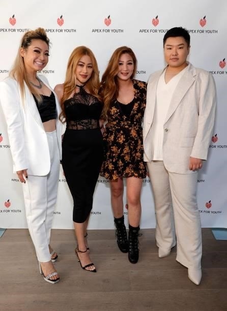 Calista Wu, Anna Pham, Lydia Marcos and Sang Jeon attend the APEX for Youth 29th annual Inspiration Awards on June 09, 2021 in Beverly Hills,...