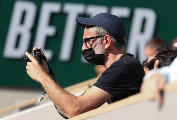 Vincent Delerm attends day 11 of the 2021 Roland-Garros, French Open, a Grand Slam tennis tournament at Roland-Garros stadium on June 9, 2021 in...