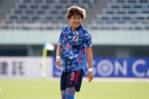 Yuika Sugasawa of Japan is seen during the women's international friendly match between Japan and Ukraine at Edion Stadium Hiroshima on June 10, 2021...