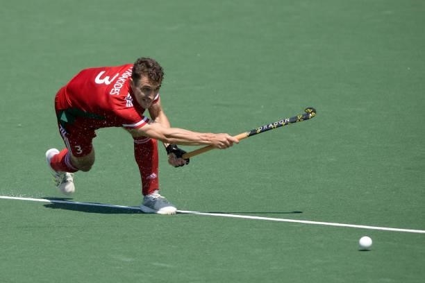Daniel Kyriakides of Wales during the Euro Hockey Championships match between Spain and Wales at Wagener Stadion on June 10, 2021 in Amstelveen,...