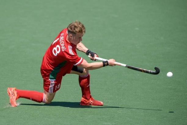Gareth Furlong of Wales during the Euro Hockey Championships match between Spain and Wales at Wagener Stadion on June 10, 2021 in Amstelveen,...