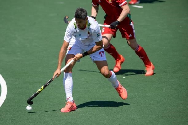 Xavi Lleonart of Spain during the Euro Hockey Championships match between Spain and Wales at Wagener Stadion on June 10, 2021 in Amstelveen,...