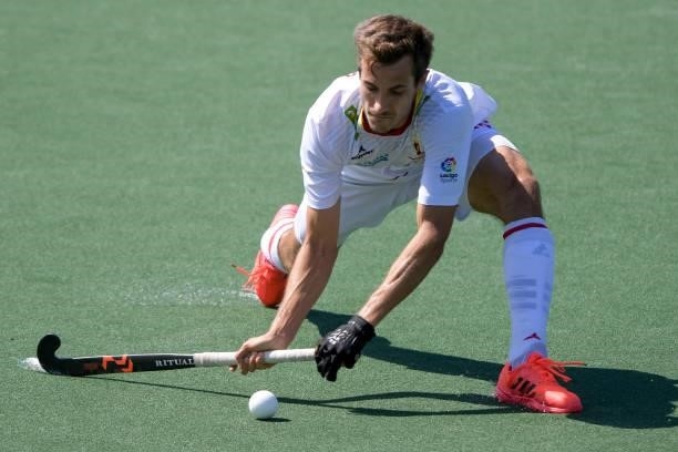 Llorenc Piera of Spain during the Euro Hockey Championships match between Spain and Wales at Wagener Stadion on June 10, 2021 in Amstelveen,...