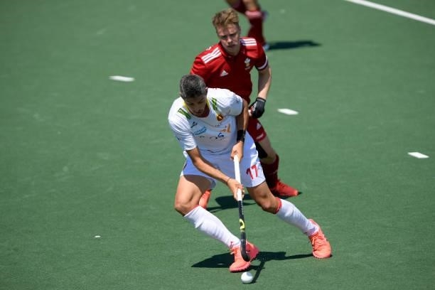 Xavi Lleonart of Spain during the Euro Hockey Championships match between Spain and Wales at Wagener Stadion on June 10, 2021 in Amstelveen,...