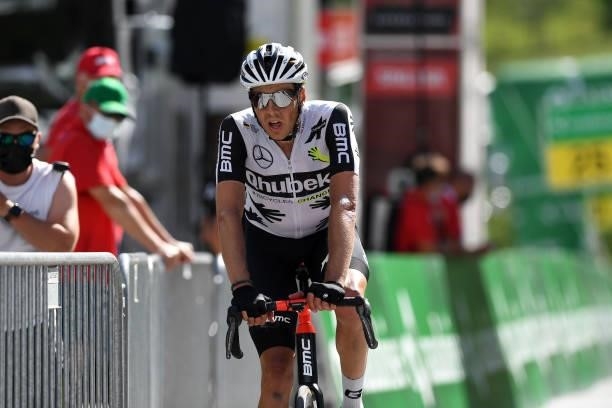 Kilian Frankiny of Switzerland and Team Qhubeka Assos at arrival during the 84th Tour de Suisse 2021, Stage 5 a 175,2km stage from Gstaad to...
