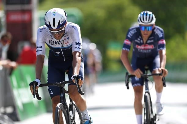 James Piccoli of Canada and Team Israel Start-Up Nation at arrival during the 84th Tour de Suisse 2021, Stage 5 a 175,2km stage from Gstaad to...