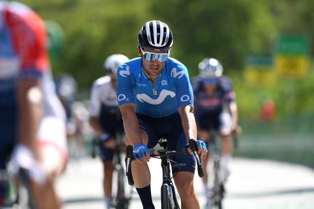 Gonzalo Serrano of Spain and Movistar Team at arrival during the 84th Tour de Suisse 2021, Stage 5 a 175,2km stage from Gstaad to Leukerbad 1385m /...