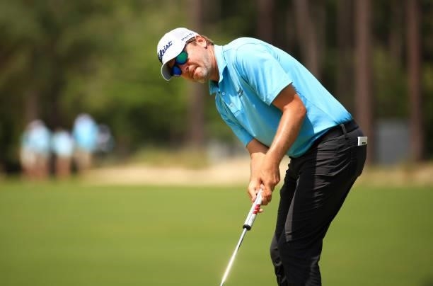 Sean O'Hair putts on the 11th hole during the first round of the Palmetto Championship at Congaree on June 10, 2021 in Ridgeland, South Carolina.