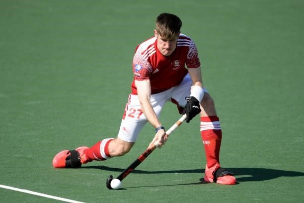Liam Sanford of England during the Euro Hockey Championships match between England and Germany at Wagener Stadion on June 10, 2021 in Amstelveen,...