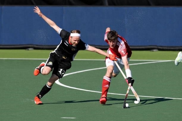 Martin Zwicker of Germany during the Euro Hockey Championships match between England and Germany at Wagener Stadion on June 10, 2021 in Amstelveen,...
