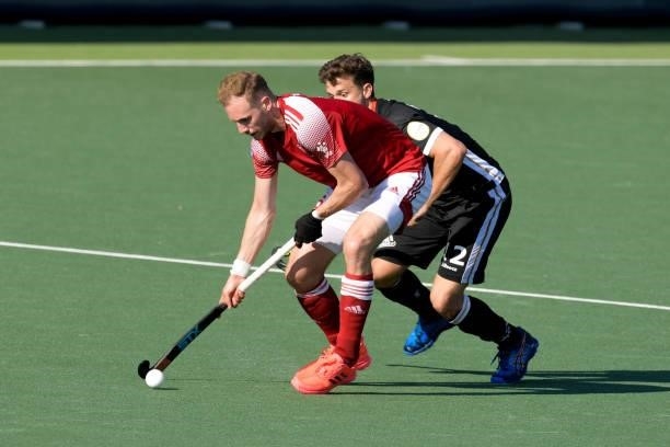 David Ames of England during the Euro Hockey Championships match between England and Germany at Wagener Stadion on June 10, 2021 in Amstelveen,...