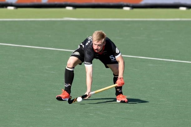 Linus Muller of Germany during the Euro Hockey Championships match between England and Germany at Wagener Stadion on June 10, 2021 in Amstelveen,...