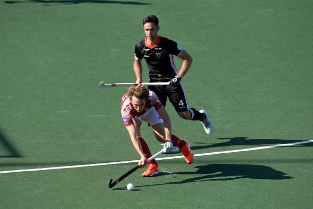 Will Calnan of England during the Euro Hockey Championships match between England and Germany at Wagener Stadion on June 10, 2021 in Amstelveen,...