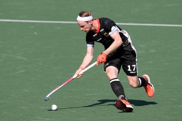 Christopher Ruhr of Germany during the Euro Hockey Championships match between England and Germany at Wagener Stadion on June 10, 2021 in Amstelveen,...