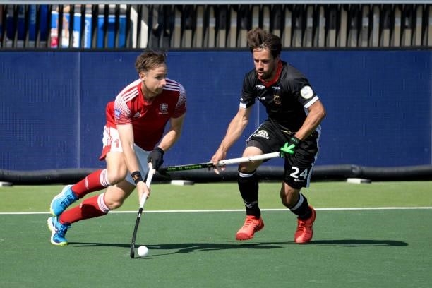 David Goodfield of England during the Euro Hockey Championships match between England and Germany at Wagener Stadion on June 10, 2021 in Amstelveen,...
