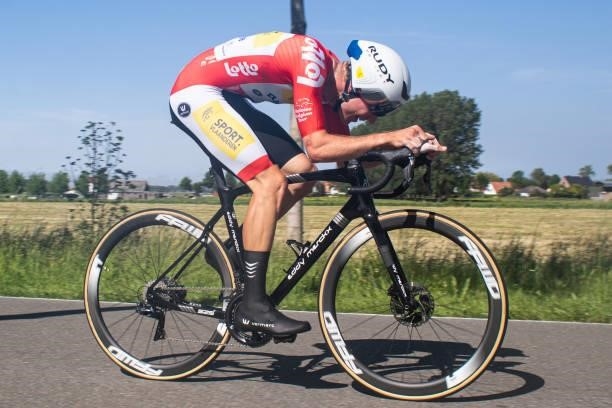 Robbe Ghys of Belgium and Team Sport Vlaanderen - Baloise competes during the 90th Baloise Belgium Tour 2021, Stage 2 a 11,2km Individual Time Trial...