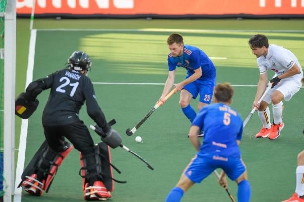 Thierry Brinkman of the Netherlands during the Euro Hockey Championships match between Netherlands and Belgium at Wagener Stadion on June 10, 2021 in...