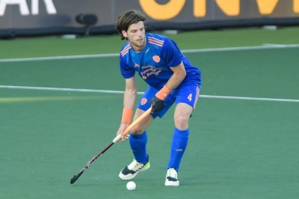 Lars Balk of the Netherlands during the Euro Hockey Championships match between Netherlands and Belgium at Wagener Stadion on June 10, 2021 in...