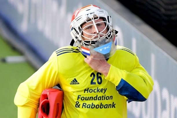 Goalkeeper Pirmin Blaak of the Netherlands during the Euro Hockey Championships match between Netherlands and Belgium at Wagener Stadion on June 10,...