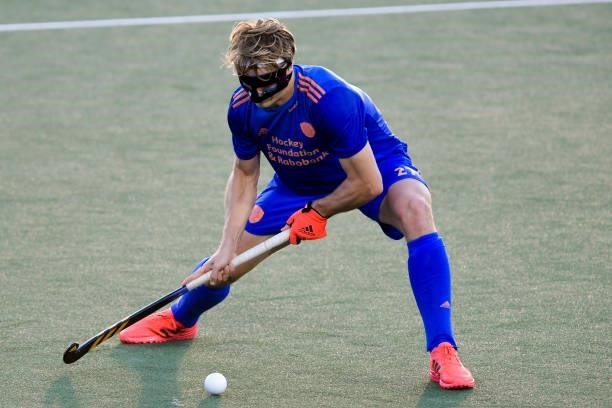 Jip Janssen of the Netherlands during the Euro Hockey Championships match between Netherlands and Belgium at Wagener Stadion on June 10, 2021 in...