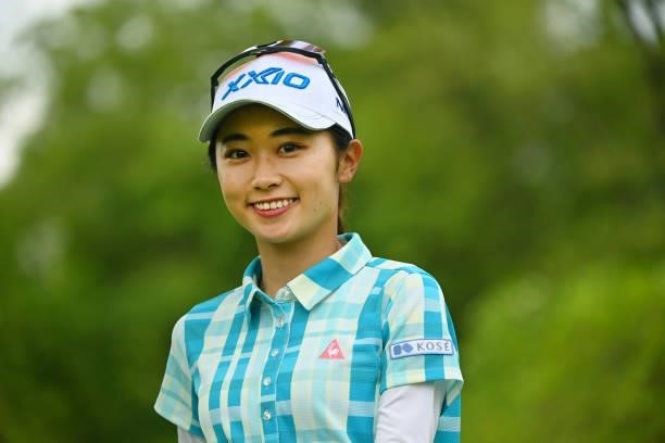 Yuka Yasuda of Japan smiles on the 11th hole during the second round of the Ai Miyazato Suntory Ladies Open at Rokko Kokusai Golf Club on June 11,...
