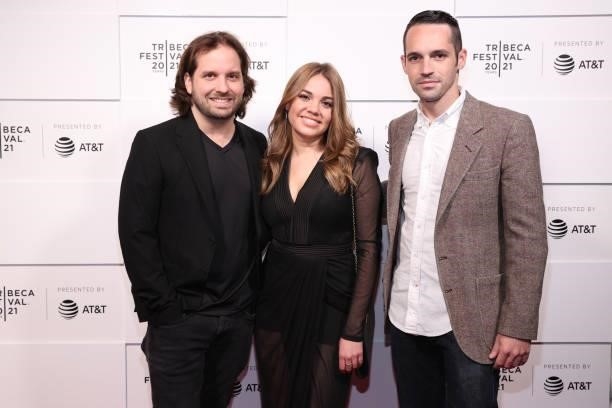 Adam Robl, Gabriella Ferrer and Shawn Sutta attends the 2021 Tribeca Festival Premiere of "Poser