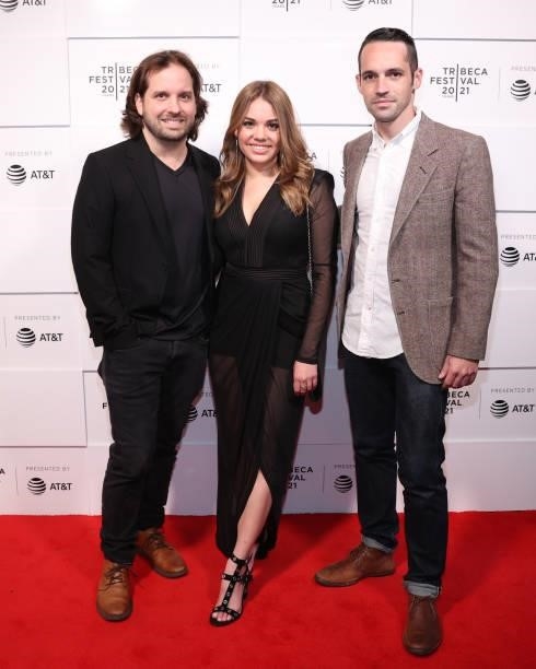Adam Robl, Gabriella Ferrer and Shawn Sutta attends the 2021 Tribeca Festival Premiere of "Poser