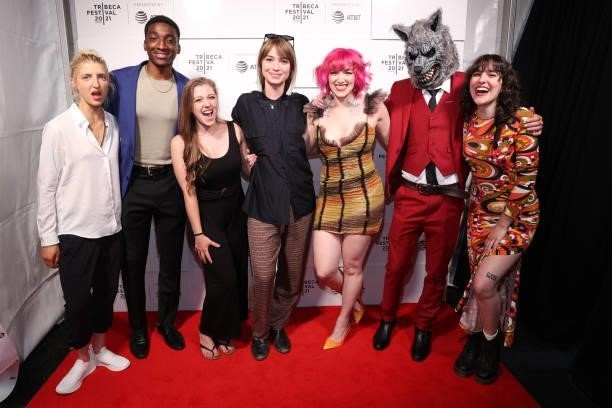 Carly Fratianne, Abdul Seidu, Rachel Kefe, Sylvie Mix, Bobbi Kitten, Z-Wolf and Maddy Ciampa attends the 2021 Tribeca Festival Premiere of "Poser