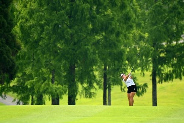 Shoko Sasaki of Japan hits her second shot on the 13th hole during the second round of the Ai Miyazato Suntory Ladies Open at Rokko Kokusai Golf Club...