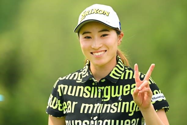 Rieru Shibusawa of Japan poses on the 11th hole during the second round of the Ai Miyazato Suntory Ladies Open at Rokko Kokusai Golf Club on June 11,...