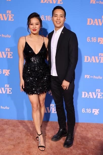 Christine Ko and Alan Yang attend FXX, FX and Hulu's Season 2 Red Carpet Premiere Of "Dave