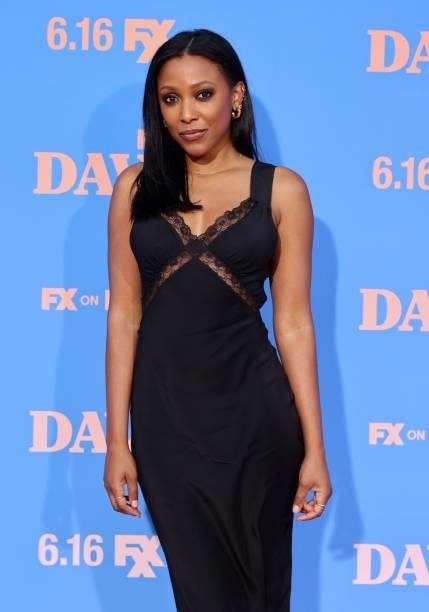 Meagan Holder attends FXX, FX and Hulu's Season 2 Red Carpet Premiere Of "Dave