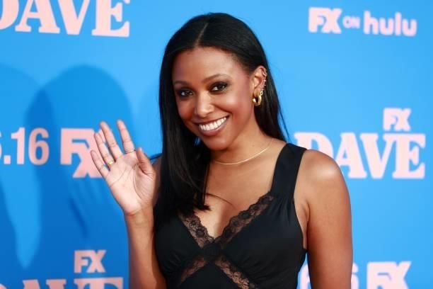 Meagan Holder attends FXX, FX and Hulu's Season 2 Red Carpet Premiere Of "Dave