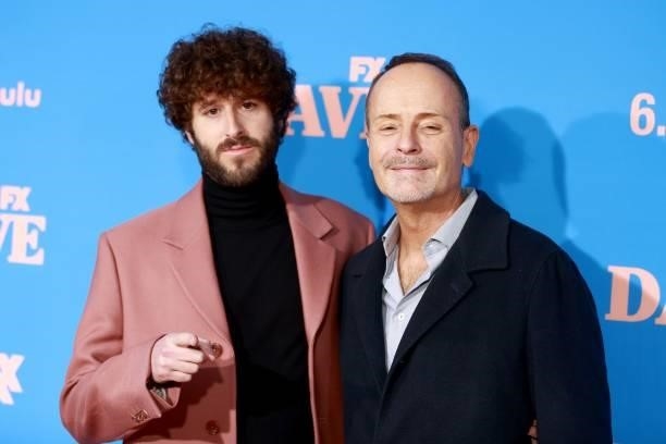Dave Burd and John Landgraf attend FXX, FX and Hulu's Season 2 Red Carpet Premiere Of "Dave