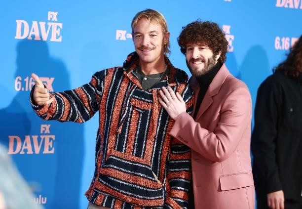 Diplo and Dave Burd attend FXX, FX and Hulu's Season 2 Red Carpet Premiere Of "Dave