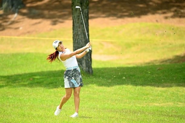 Bo-mee Lee of South Korea hits her third shot on the 4th hole during the second round of the Ai Miyazato Suntory Ladies Open at Rokko Kokusai Golf...