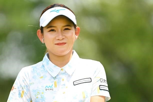 Hikaru Yoshimoto of Japan is seen on the 5th tee during the second round of the Ai Miyazato Suntory Ladies Open at Rokko Kokusai Golf Club on June...
