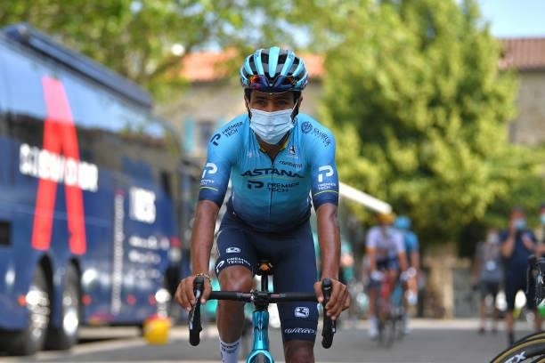 Merhawi Kudus Ghebremedhin of Eritrea and Team Astana – Premier Tech at start during the 45th La Route d'Occitanie - La Depeche Du Midi 2021, Stage 2...